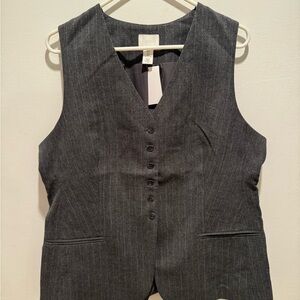 Gray Pinstripe Vest